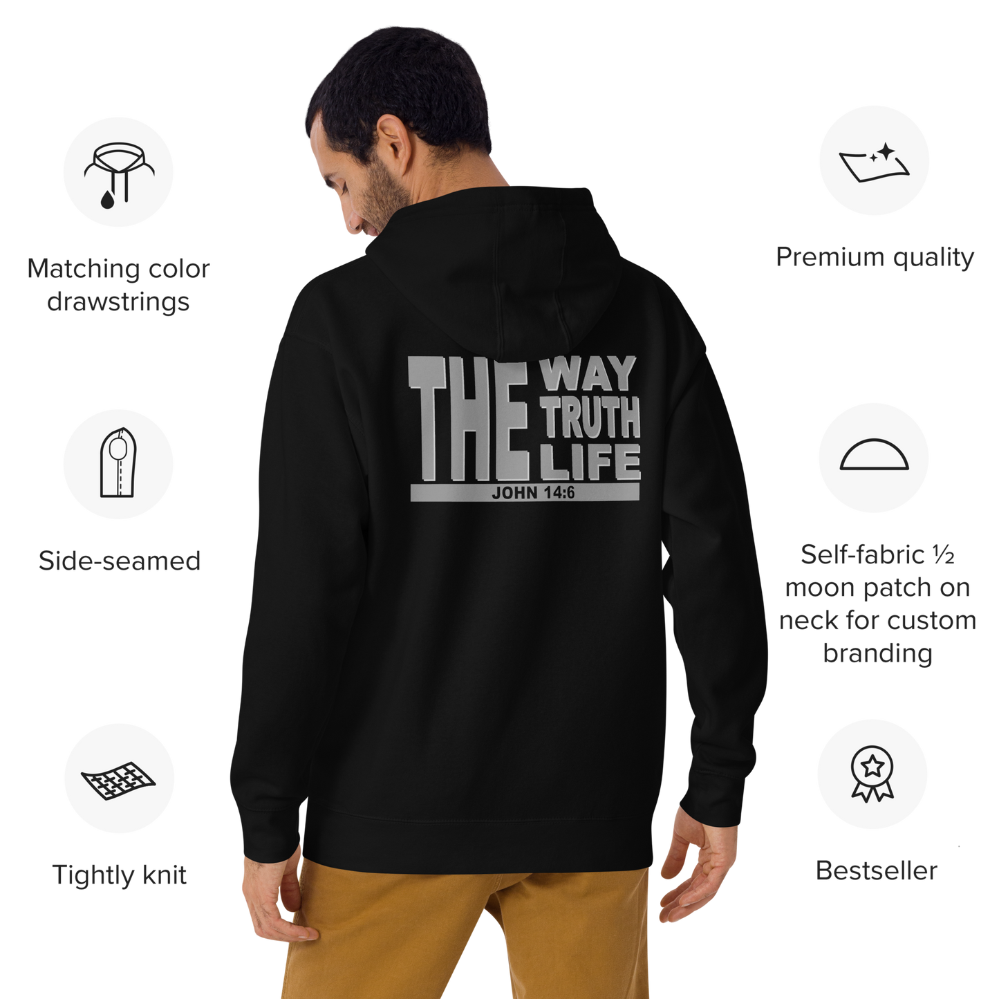 Unisex Christian Hoodie - "The Way, Truth, Life" (John 14:6)