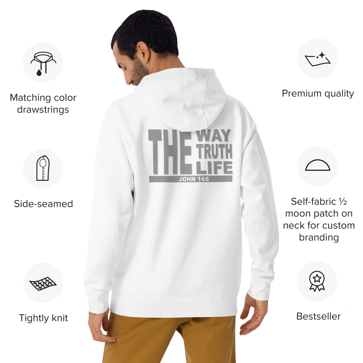 Unisex Christian Hoodie - "The Way, Truth, Life" (John 14:6)